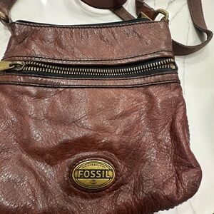 Fossil Brown Leather crossbody Bag Y2K VTG